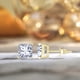 thumbnail image 3 of Pendientes JeenMata de solitario de moissanita de corte princesa de 1 quilate y 4 puntas, chapados en oro amarillo, 3 of 8