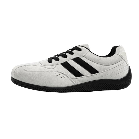 Willtoo Women’s Faux Suede Retro Sneakers, Casual Low-Top Lace-Up Shoes with Striped Accents, Comfortable Non-Slip Flat Sole Trainers