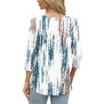 thumbnail image 5 of Fewfanhot Blouses for Women Dressy Casual Fashion Tops 3/4 Sleeve T-Shirts Cute Crewneck Basic Business Tees Blouses, 5 of 7