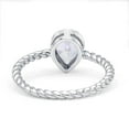 thumbnail image 3 of Vintage Teardrop Pear Rope Twisted Band Women Engagement Ring Cubic Zirconia 925 Sterling Silver, 3 of 5