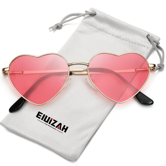 Gafas de sol Eiuizah Polarized Heart UV400 con montura metálica para mujeres y hombres