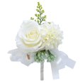 thumbnail image 1 of 2 uds flor en el ojal de boda flor en el ojal de rosa blanca hecha a mano con alfiler y Clip, 1 of 1
