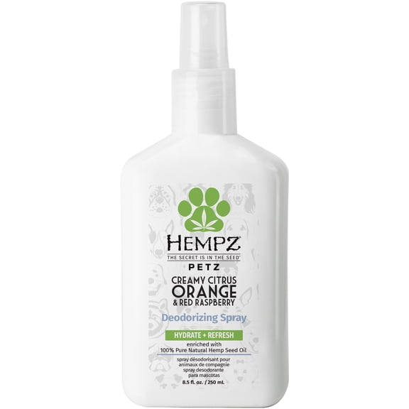 Hempz Petz Creamy Citrus Orange & Red Raspberry Hydrating Deodorizing Spray, 8.5 fl oz
