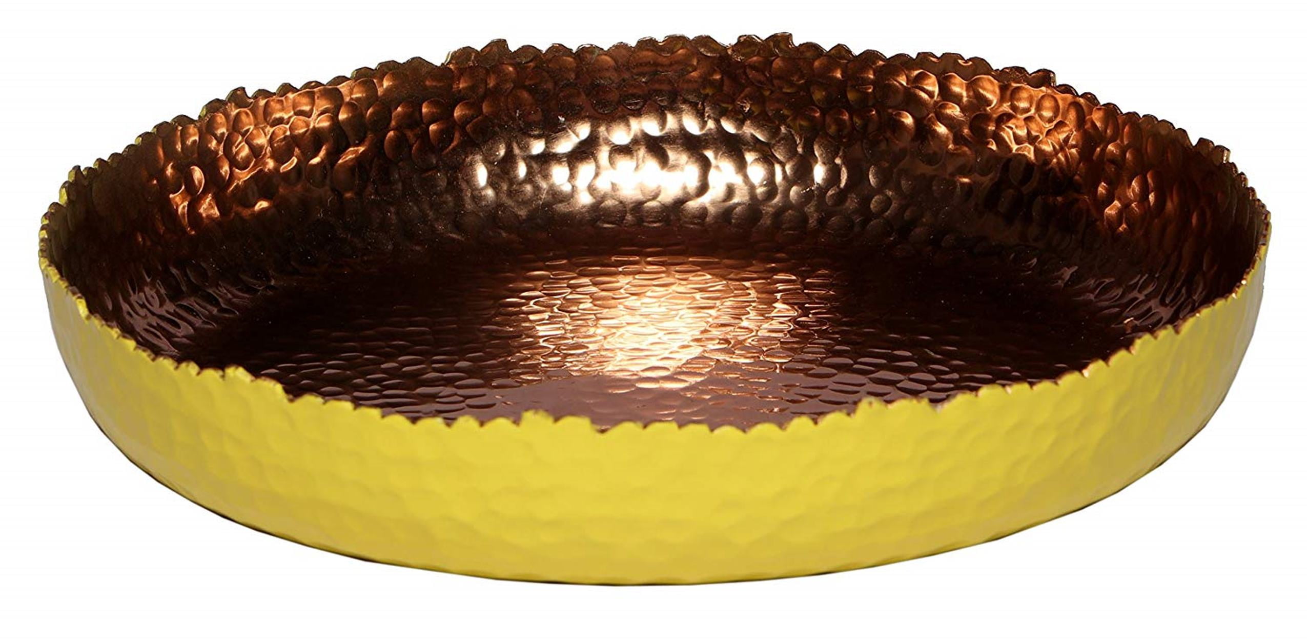 Melange Home Decor Cuivre Collection Sunflower 12-inch Round Platter Color
