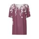 thumbnail image 3 of Blusas de Manga Corta para las Mujeres Impresas Cuello Redondo Casual Top, Blusa de Algodón de Imitación para el Hogar Y Diario, 3 of 5