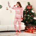 thumbnail image 5 of Yuaguia Family Matching Christmas Pajamas, Nordic Reindeer Snowflake Fair Isle Print Long Sleeve Top and Red White Holiday Pattern Lounge Pants Sleepwear Set, Women 2XL, 5 of 5