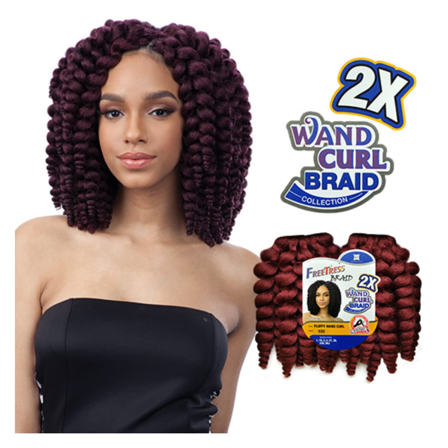 FreeTress Synthetic Hair Crochet Braids Fluffy Wand Curl - Walmart.com