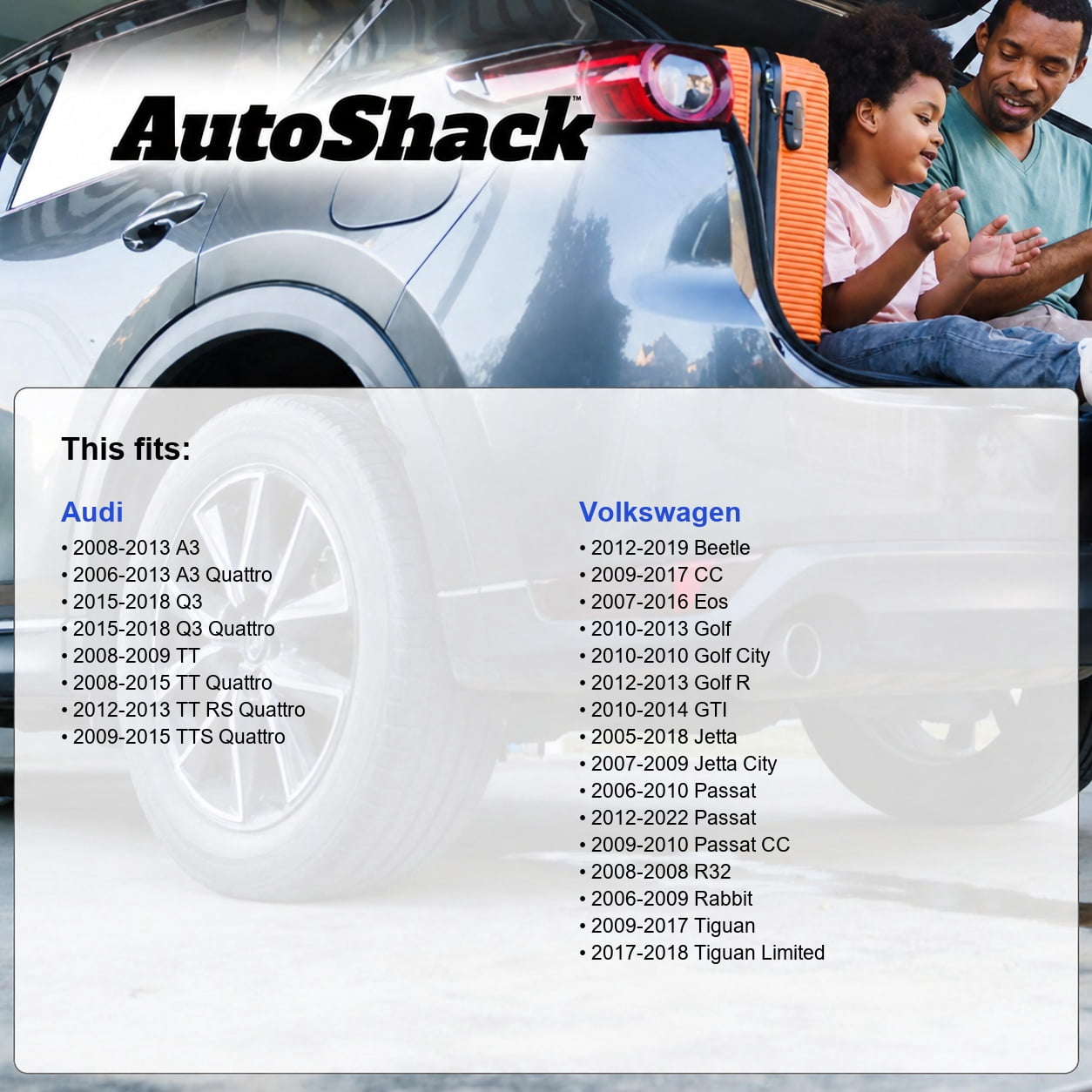 AutoShack Front or Rear Wheel Hub Bearing Assembly - Driver or Passenger Side for Volkswagen, Jetta 2005-2018, FWD L4 1.4L 1.8L 1.9L 2.0L L5 2.5L - 5-Lug, With ABS