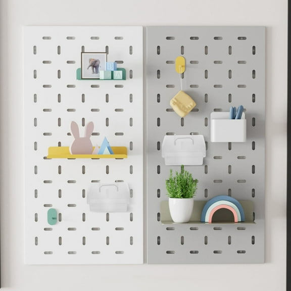 WHAMVOX 6pcs Pegboard Bins Kit Pegboard Parts Storage Tool Peg Borad Workbench Bins Organize Hardware Attachments Accessories