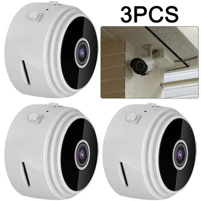 3 Uds 1080P Cámara IP Soporte 360 grados Seguridad Del () Blanco