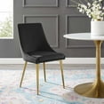 thumbnail image 2 of Side Dining Chair, Velvet, Metal Steel, Black, Modern Contemporary Urban Design, Kitchen Room Cafe Bistro Restaurant Hospitality, 2 of 9