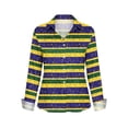 thumbnail image 3 of Blouses à Manches Longues pour Femmes Veste en Denim Décontractée Imprimée Polyester Coupe Régulière, 3 of 6