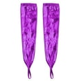 thumbnail image 4 of YONGHS Women's Gloves Shiny Metallic Fingerless Gloves Hand Cuffs Dance Party Clubwear Purple One Size, 4 of 7