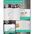 thumbnail image 4 of No Hook Shower Curtain with Snap in Liner, Ethnic Tribal Turkish Retro Flower Abstract Geometric Hotel Shower Curtains for Bathroom, Washable Shower Curtain Liner Set with Mesh Top Window, 66"x72", 4 of 6
