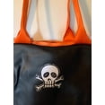 thumbnail image 2 of Skull Faux leather tote bag with seatbelt straps  skull decal, vegan leather handbag, men's tote bag, Father's Day Gift, 2 of 6