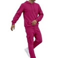 thumbnail image 6 of Letdown Men's Hoodie Tracksuit 2 Piece Sweatsuit Sets Casual Lined Jogging Athletic Suits with Pockets Men Tracksuit - Hot Pink,XXL, 6 of 10