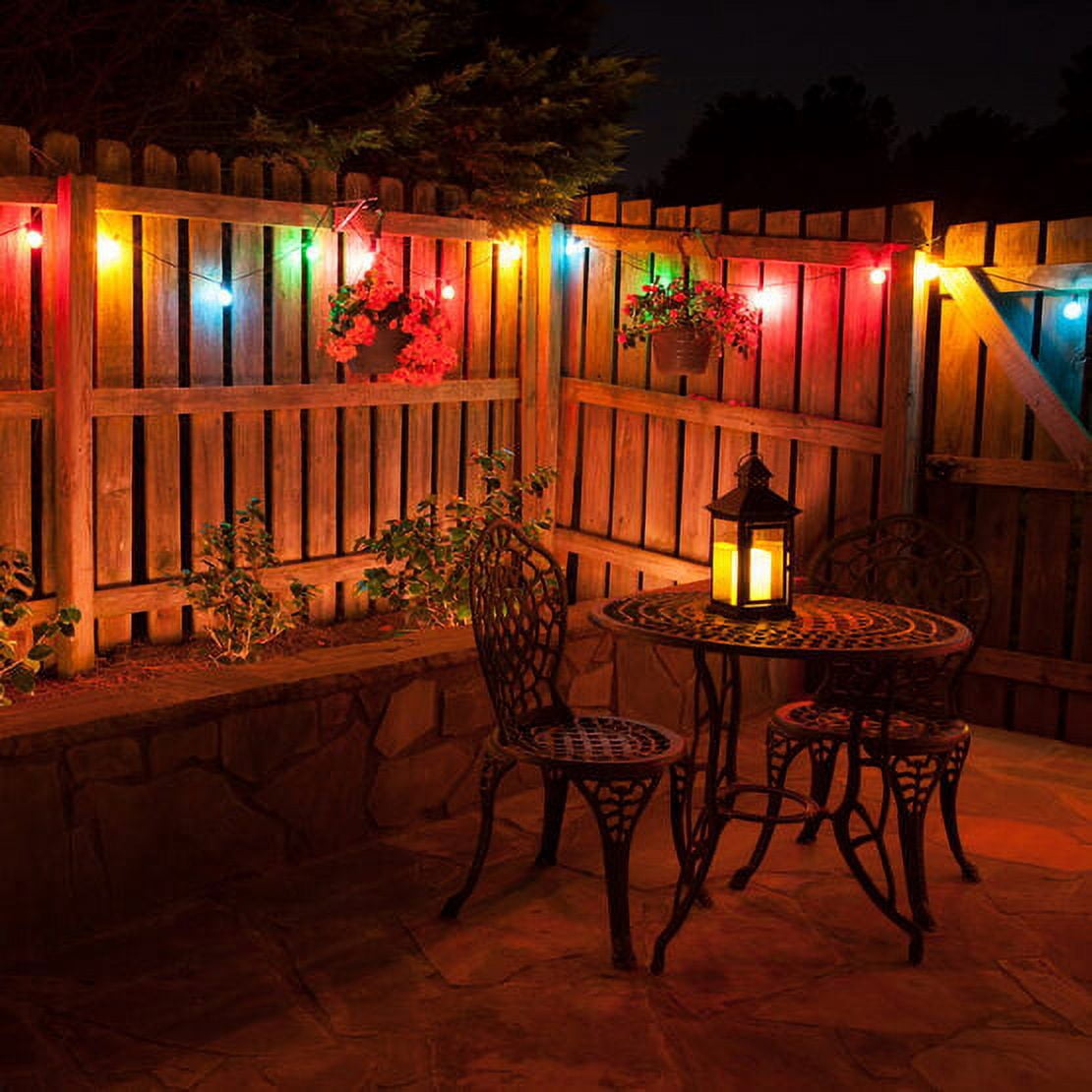 Wintergreen Lighting FlexFilament Edison Bulb Shatterproof G50 Multicolor Outdoor String Lights, 10 ft, 10 Lights