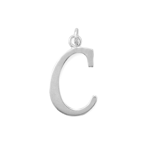 925 Sterling Silver Polished Letter C Initial Pendant Necklace Pendants C 13.7mm X 26.7mm Pendant for Women