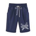 thumbnail image 1 of Pantalones Cortos de Verano para las Mujeres de Cintura Alta Estampado Elástico Cordón de Cintura, Casual Bolsillos Pantalones de Pijama, 1 of 4