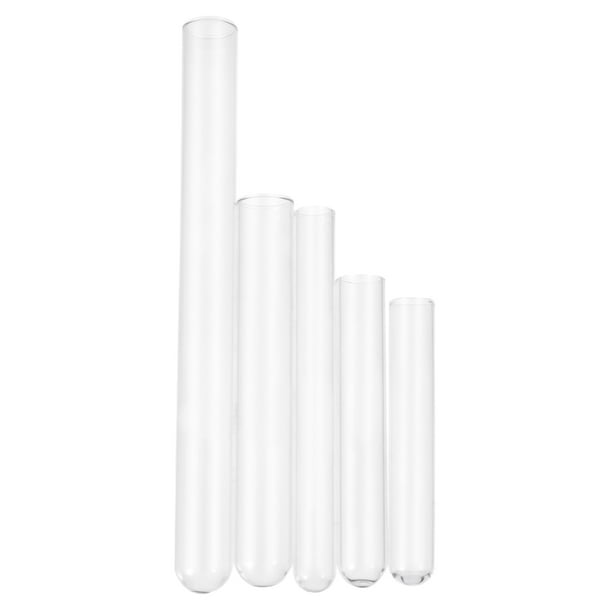 50pcs Clear Glass Test Tubes Flat Glass Test Container for Scientific