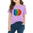 thumbnail image 5 of Piuwrlz Girl Graphic Shirts Tops Girls Short T-Shirts Sleeve Cotton Pullover Purple Size 5 Years, 5 of 10