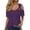 Z01 Dark Purple, variant on Conairie Women Cold Shoulder Tops Loose Solid Short Sleeve T-Shirt Breathable Beach Vacation Clothes Summer 2026 Black L