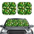 thumbnail image 2 of Windshield Sun Shade, Cucumber Pattern Leaf Foldable Car Sun Shade Windshield For Front, 2 Pieces, 2 of 4