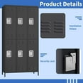 thumbnail image 3 of Garvee Lockers for Employees, 72" Metal Storage Cabinets with 6 Doors & 18 Hooks for Home, Office, Gym, School, Black, 3 of 9