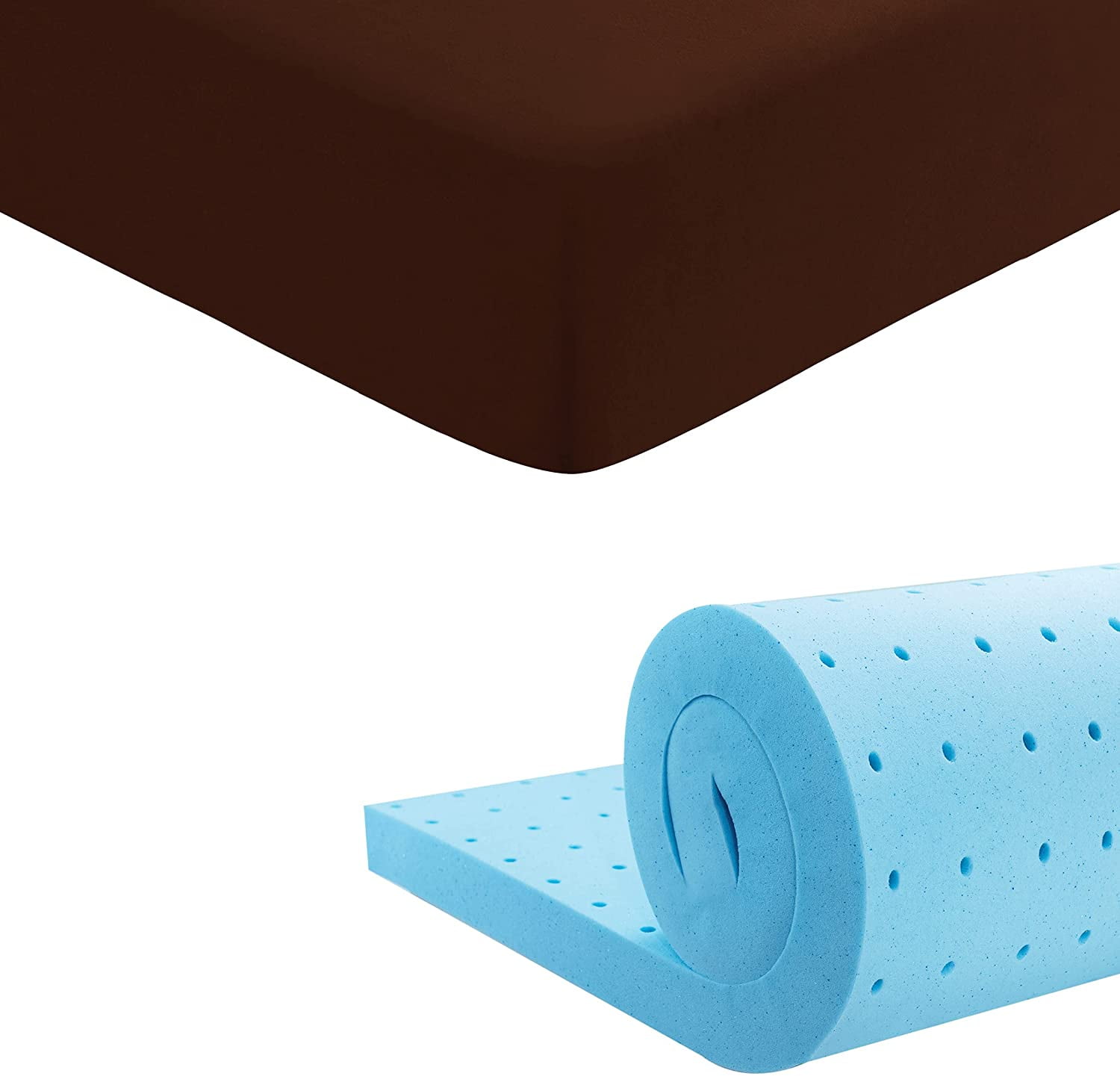 Merek Queen Foam Mattress Topper Bundles Queen Fitted Sheet Chocolate Walmart Canada