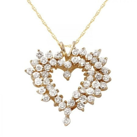 Ladies 2 Carat Diamond 14K Yellow Gold Necklace