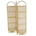 thumbnail image 6 of DecMode 51" x 71" Light Brown Rattan Geometric Woven Arched Oval 3 Panel Room Divider Screen, 1-Piece, 6 of 9