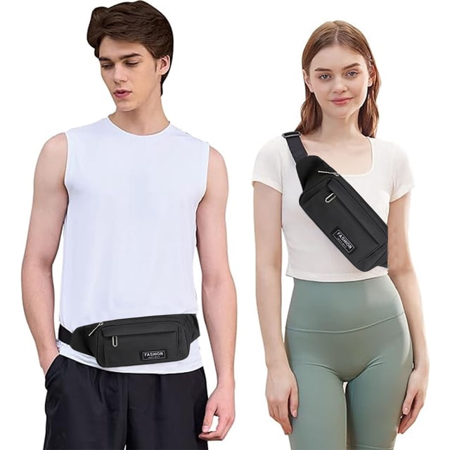 BAOPAI Mens Waist Bag With Multiple Pockets Adjustable Strap Wear Resistant Nylon Material For Outdoor Activities Daily Use
