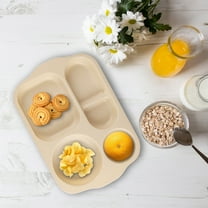 SNGMN Wheat Straw Children's Meal Plates, 5-Compartment Student Cafeteria Lunch Tray, Thickened Partition Tableware for Home & Restaurants