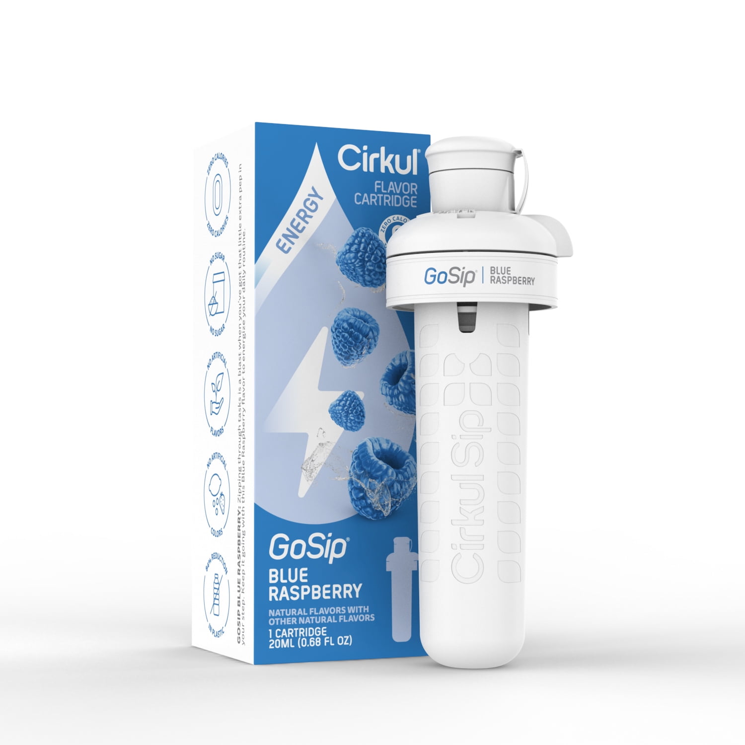Cirkul GoSip Blue Raspberry Flavor Cartridge, Drink Mix, 1-Pack