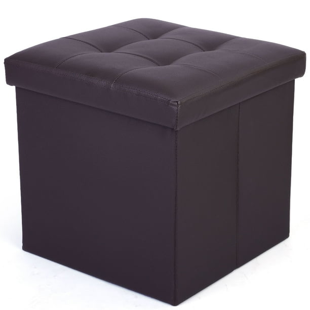 LotFancy 13 in Storage Ottoman Cube, Foot Stool Ottoman with Storage