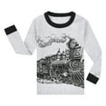 thumbnail image 4 of WIBACKER Baby Boys' Pajamas Tee and Pant 2-Piece Pj Set 100% Cotton Long Sleeve Sleepwear, Train 7Y, 4 of 7