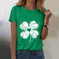thumbnail image 2 of vigerkar St Patricks Day Short Sleeve Shirt for Women Shamrock St Paddys Day T-Shirt Lucky Clover Tee Top (Green, L), 2 of 8
