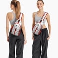 thumbnail image 6 of Sling Backpack,White Christmas Snowman Pattern Crossbody Bag with Water Bottle Holder,Waterproof Sling Bag for Men/Women with Chest Phone Holder for Hiking,Travel, 6 of 6
