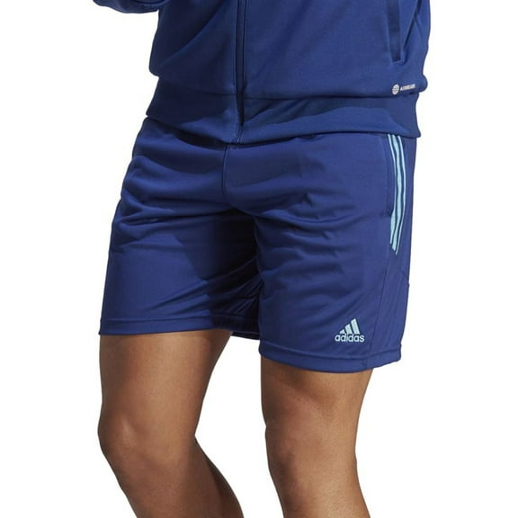 adidas Men's Tiro Lightweight Three Stripe 8 Track Shorts Blue Size XX-Large