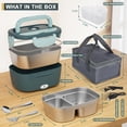 thumbnail image 7 of Monteka Electric Lunch Box Food Heater - Leakproof Portable Food Warmer heated lunch box for adults for Car/Home/Truck with 1.5L Removable Stainless Steel Container, Gifts for Men, 12V/24V/110V, 7 of 7