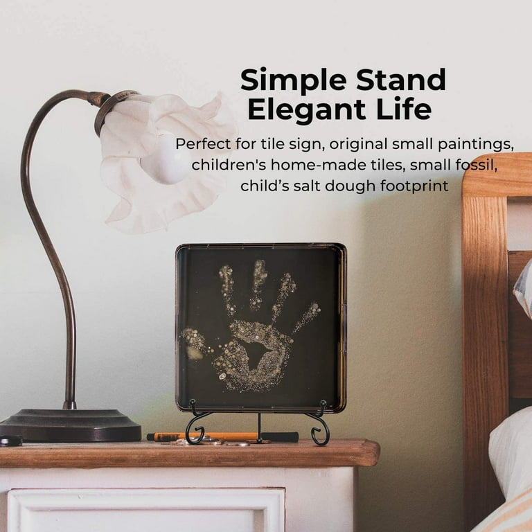 Plate Stands for Display - 6 Inch Plate Holder Display Stand + Metal Easel  Stand for Picture Frame, Decorative Plates, Book, Photo, Collectibles 