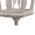 thumbnail image 2 of 16 Inch 4 Light Chandelier, Classic Design, Fir Wood Iron, Distressed White, Saltoro Sherpi, 2 of 5