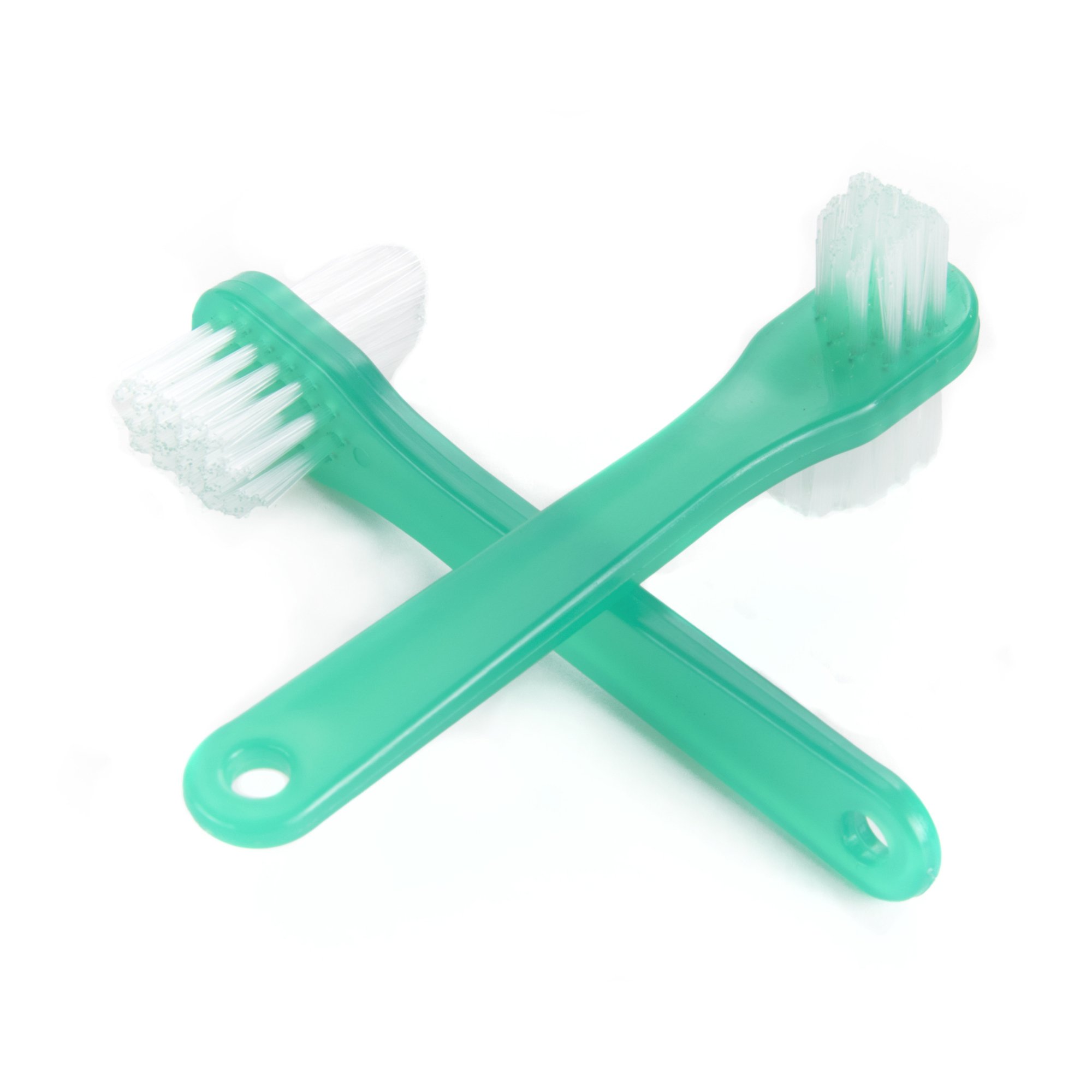 McKesson Denture Brushes, Two-Sided - Green, 4.25 in L, 144 Ct