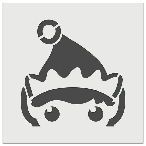 Peeking Elf Christmas DIY Cookie Wall Craft Stencil - 5.5 Inch