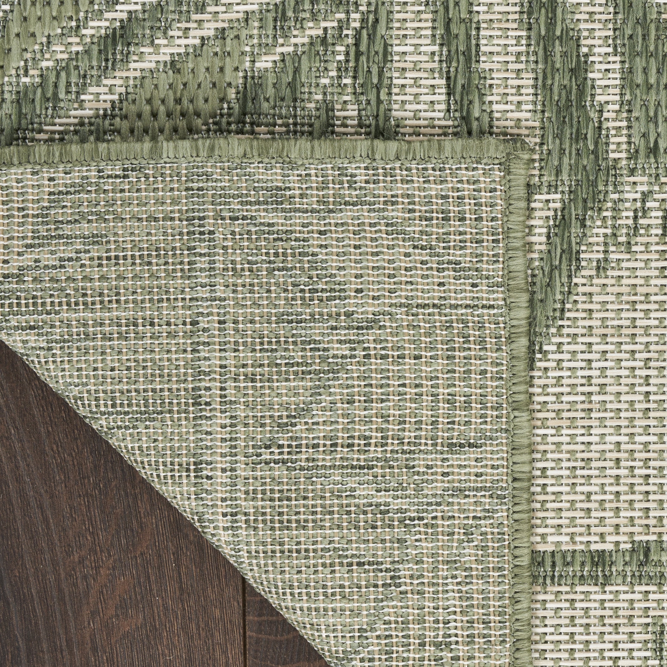 Nourison Garden Oasis Indoor/Outdoor Green Ivory 6' x 9' Area Rug (6x9)