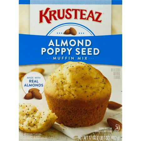 - (5 Pack) Krusteaz Almond Poppy Seed Supreme Muffin Mix, 17oz Box