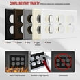 thumbnail image 3 of ENERLITES Triple Duplex Wall Plate, Three Gang Electrical Outlet Cover, Gloss Finish, Mid-Size 3-Gang, Unbreakable Polycarbonate Thermoplastic, UL Listed, 8823M-BK, Black, 3 of 5