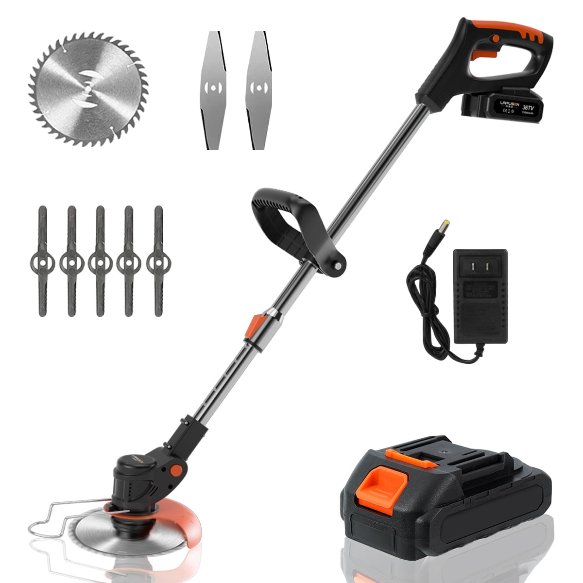 Cordless String Trimmer,HDJ Grass Trimmer with 3 Types Blades,15Ah Battery Powered for Garden,Yard