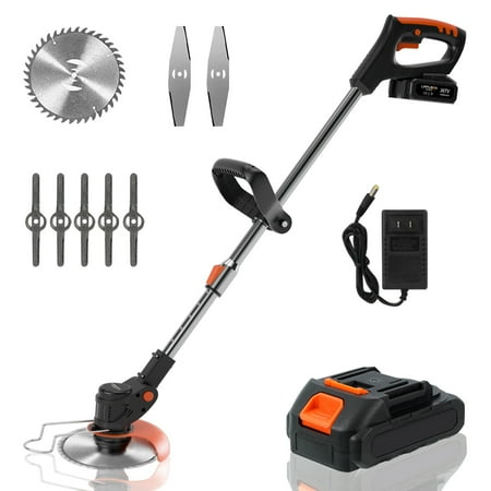 Cordless String Trimmer HDJ Grass Trimmer with 3 Types Blades 15Ah Battery Powered for Garden Yard
