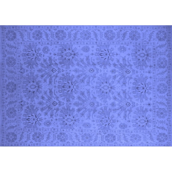 Ahgly Company Indoor Rectangle Oriental Blue Industrial Area Rugs, 5' x 8'